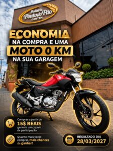 Ponto do Pão/Ponto do PÃO Center têm SORTEIO DE MOTO